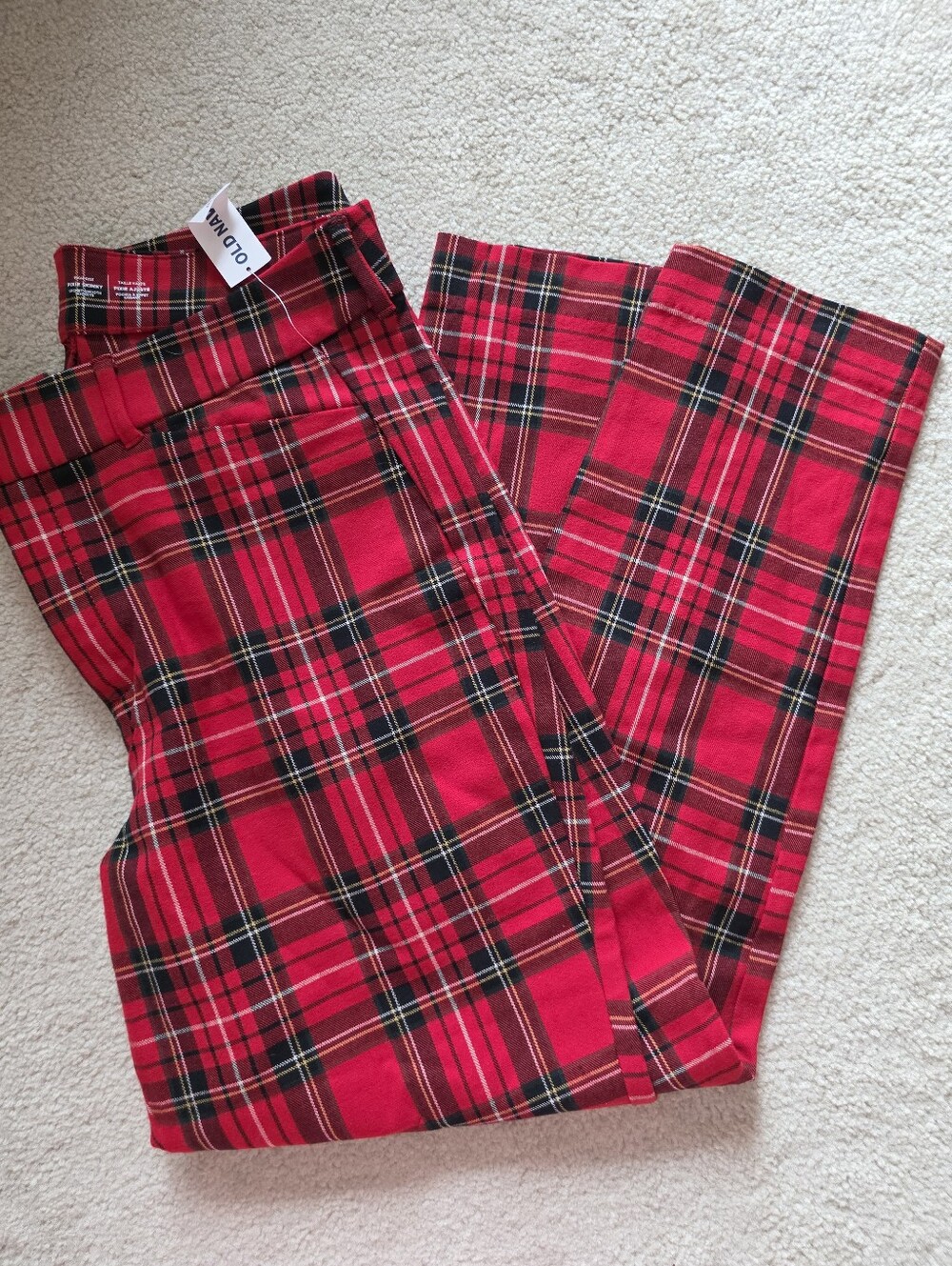 Pixie Skinny High Rise Tartan Pants